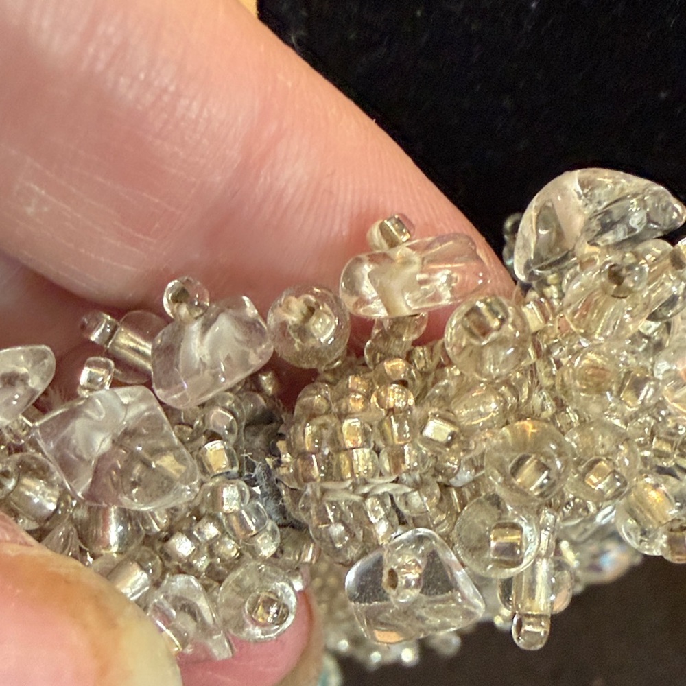 Crystal Beaded Statement Bracelet - Clear - image 3